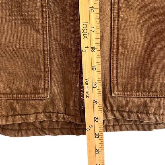 RidgeCut Sherpa Lined Canvas Vest Womens Large Tan Full Zip Workwear Outdoors - Picture 11 of 12
